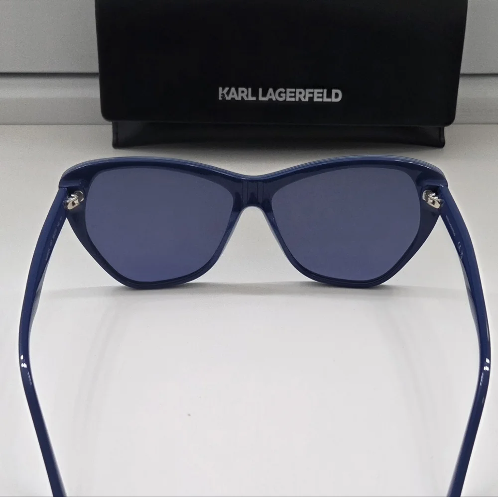 Karl Lagerfeld KL6103S Blue Cat Eye Sunglasses NWT w/ Case Retro Designer UV